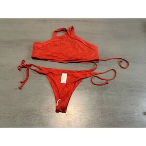 itsy cut NEW  rust red  L  SPACE two piece  swimsuit bikini  size large
